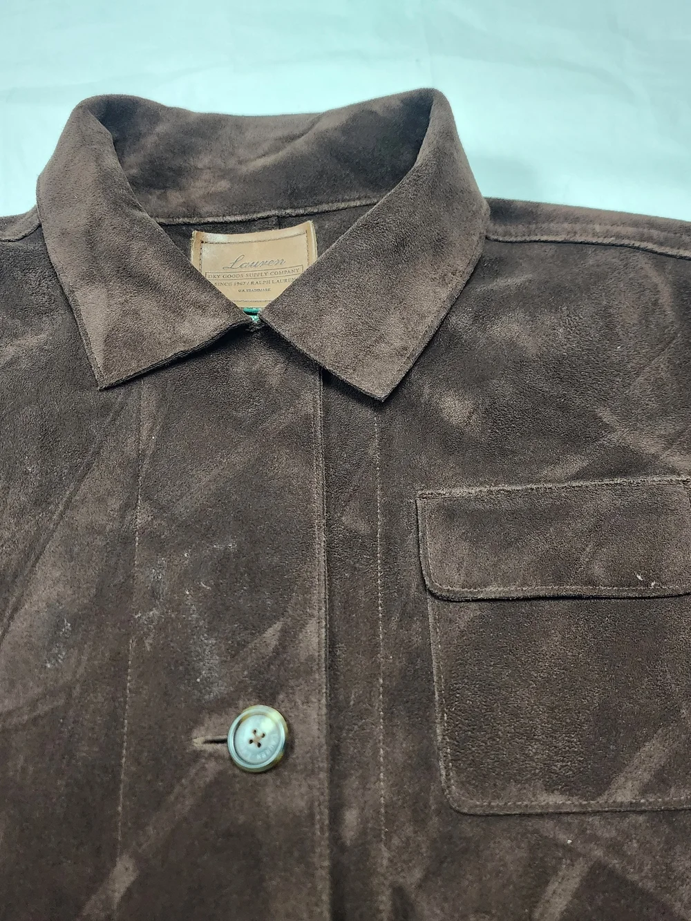 Lauren Ralph Lauren Dry Good Supply CO, Women's Faux Suede Leather Brown Size Me